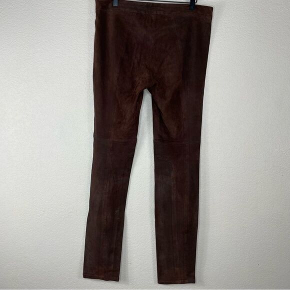 Joie Brown Lamb Leather Pants Size 12 - Picture 7 of 10